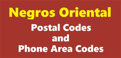 Negros Oriental ZIP Codes/Postal Codes and Phone .